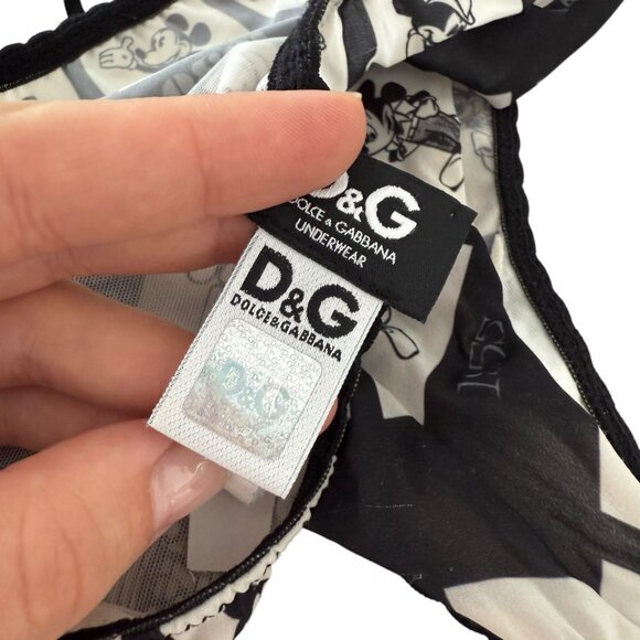 Dolce Gabbana ultra rare mickey mini Bra and cheeky pantie set Y2K VTG 70B 32B - Picture 10 of 16